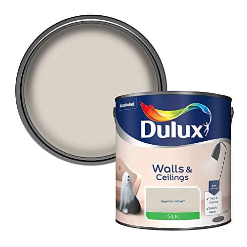 Image of Dulux Silk Emulsion Paint For Walls And Ceilings - Egyptian Cotton 2.5 Litres