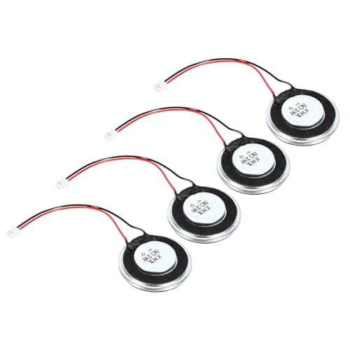 Image of sourcing map 2 Pcs 2W 8 Ohm Small Speakers Metal Shell Round Internal Micro Magnet Speaker with 60mm Terminal Wire for Mini Speakers DVD EVD Multimedia Mobile Portable Advertising Machine