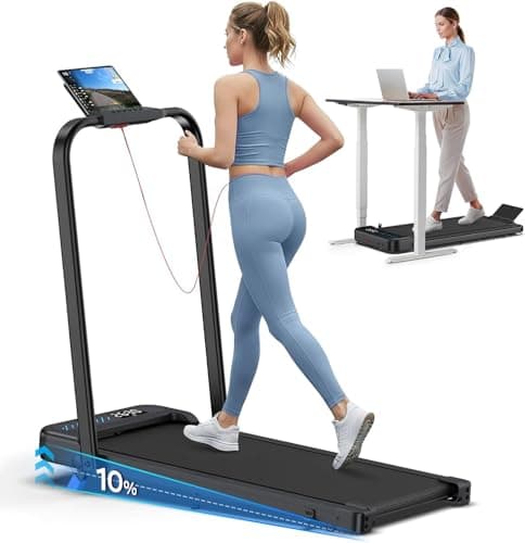 Image of Cardirun Walking Pad with Incline, 6 in 1 Folding Treadmills for Home Foldable with Handle Bar, 3.0HP Under Desk Treadmill, Running Machine Walk Pad, 3 Control Methods & 145kg Capacity