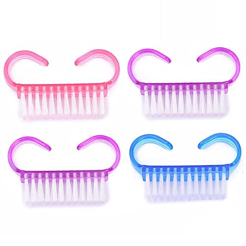Image of 4Pcs Nail Brushes for Cleaning Nails Nail Brushes Nailbrush Nail Scrubber Hand Scrubbing Brush Nail Cleaning Brush Plastic Nail Brush Fingernail Brush for DIY Home Salon Nail Art