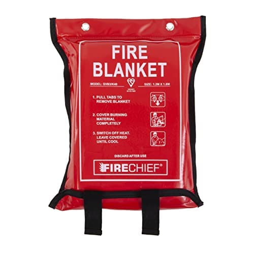 Image of Firechief SVB3/K40 Kitemarked Budget Fire Blanket | Large Fire Blanket (1.2m x 1.8m) | Suited For Use Around The Home (Kitchen, Office, Garage)