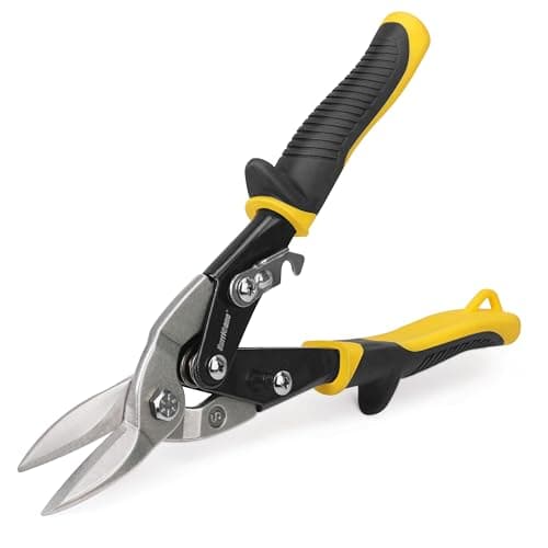 Image of HURRICANE 10 Inch Aviation Tin Snips, Heavy Duty Metal Cutter Shears for Cutting Sheet Metal, Straight Cut, Chrome Vanadium Steel