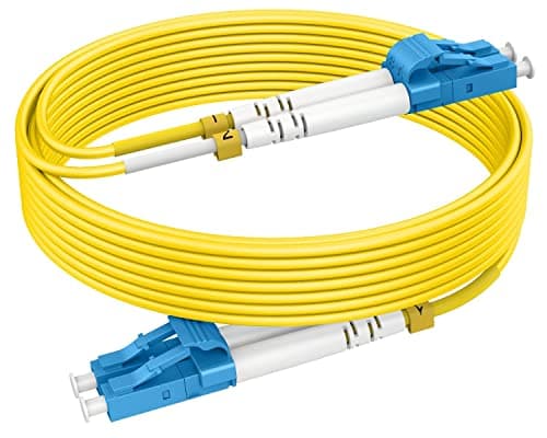 Image of RamboCables 30ft(10m) LC-LC OS2 Single Mode Fiber Optic Patch Cable, 10G SMF LSZH 9/125μm 1310/1550nm, Compatible with Network Switch, Router, Server