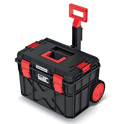 Image of Professional Tool Box Trolley Rolling Workshop Toolbox with Aluminium Telescopic Handle Maximum Load 120 kg 46 x 380 x 400 mm