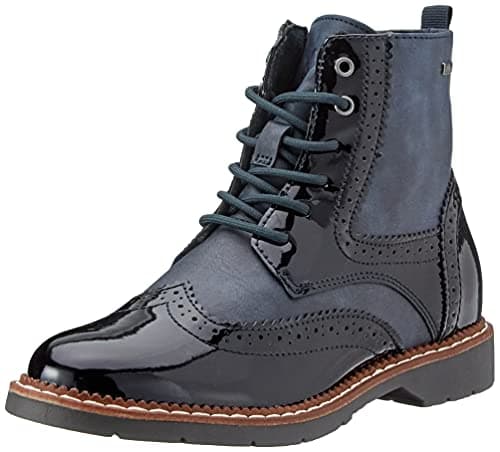 Image of s.Oliver Women's Lace Boot Flat 5-25255-43 Ankle, Navy Comb, 5 UK