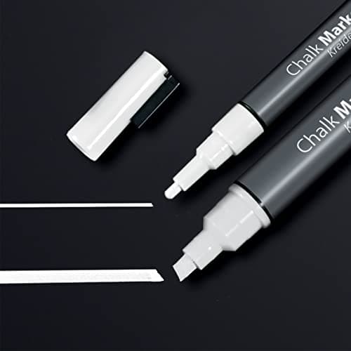 Image of SIGEL BA176 Chalk Markers 20 + 50, round tip 1-2 mm, chisel tip 1-5 mm, White, 2 Pieces