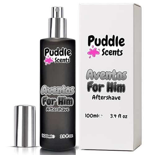 Image of Aventos For Him Aftershave Spray - 100ml Parfum in Frosted Black Glass Bottle - Aftershave Scent - Branded Gift Box - Vegan Friendly - Puddle of Wax - Made in the UK