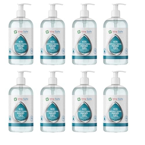Image of 8 x 500ml Hand Sanitiser 70% Alcohol Gel Anti Bacterial Viral Eliminating Formula Gel Alcohol Anti Bacterial Formula Pack of 8