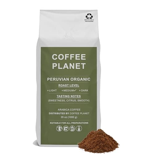 Image of Coffee Planet | Peruvian Ground Coffee - 1kg | Medium Roast Coffee | Made from Arabica Beans | Rich Flavoured