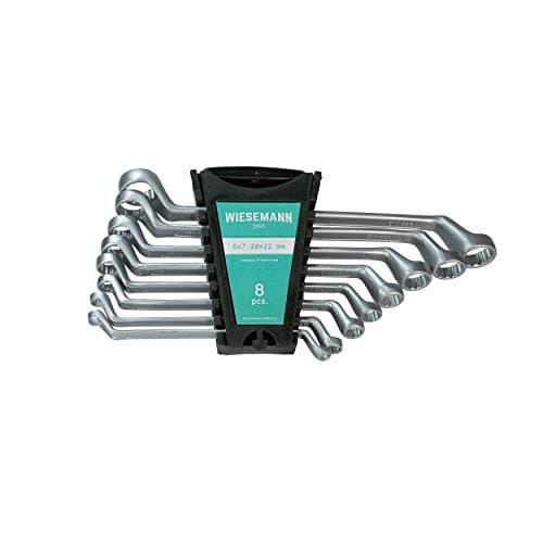 Image of WIESEMANN 1893 Double Ring Wrench Set 8 pcs I Offset Double Ring Spanner Kit with Holder I 81260