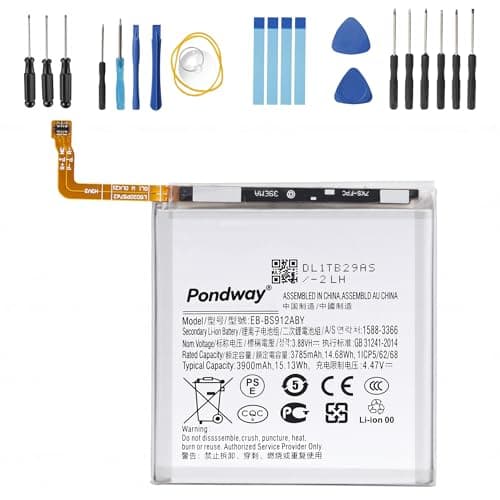 Image of Pondway 3900mAh 3.88V EB-BS912ABY Replacement Battery Compatible with Samsung Galaxy S23 SM-S911B Smartphone Rechargeable Li-ion Phone Battery with Repair Tool