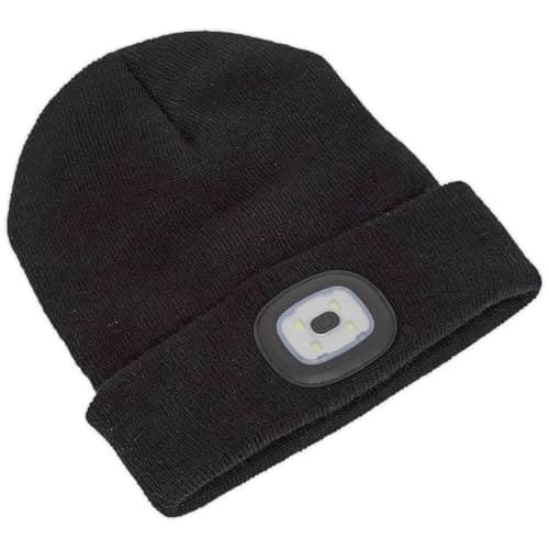Image of Sealey LED185 4 SMD LED USB Rechargeable Beanie Hat
