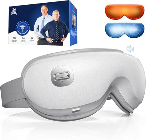 Image of Bob and Brad Ultra Quiet Eye Massager with Heat & Cooling Gel Mask, Zero Pro Heated Eye Massage Mask for Sleep and Migraine Relief, 3D Eye Massage Device for Eye Strain, Relaxation Gifts for Women Men
