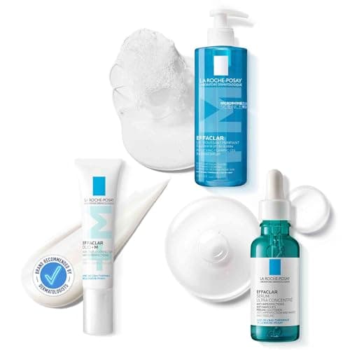 Image of La Roche-Posay Effaclar Foaming Cleansing Gel 400ml + Effaclar Ultra-Concentrated Peeling Serum 30ml + Effaclar Duo+M Anti-Blemish Treatment 40ml