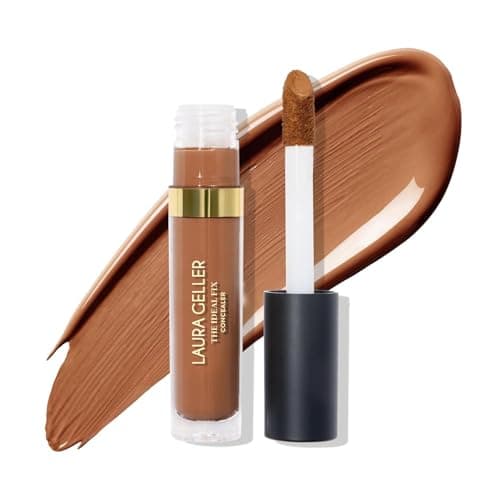 Image of LAURA GELLER NEW YORK The Ideal Fix Concealer (Deep) - Buildable Medium to Full Coverage Under Eye Concealer - Long-Lasting Liquid For Covering Under Eye Dark Circles & Blemishes