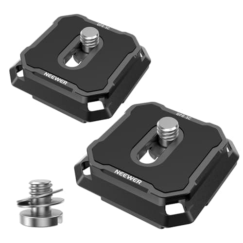 Image of NEEWER 2 Pack Quick Release Plate Kit, 38mm QR Camera Mounting Adapter Compatible with Arca Swiss Peak Design Capture Clip V3, Tripod Mount to Shoulder Strap Quick Switch Anti Off with Washers, QPR-5C