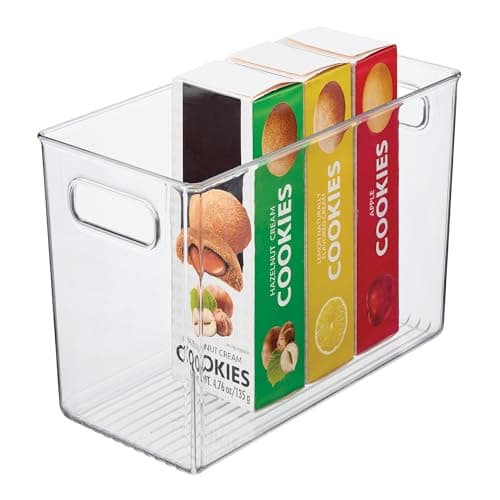 Image of iDesign Cabinet/Kitchen Binz Kitchen Storage Container, Tall Plastic Boxes for the Fridge, Freezer or Pantry, Clear