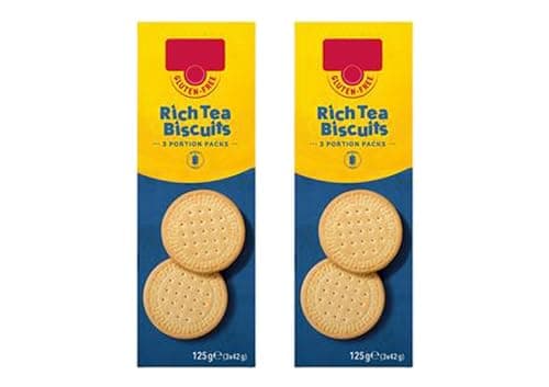 Image of Rich Tea Biscuits, Gluten-Free Tea Biscuits, 125g Portion Packs, Pack of 2