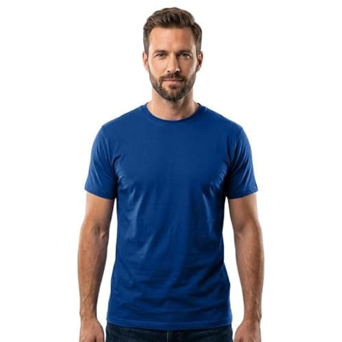 Image of Plain T Shirt Luxury Fine Organic Ringspun Cotton Men's t-Shirt(L, Royal)
