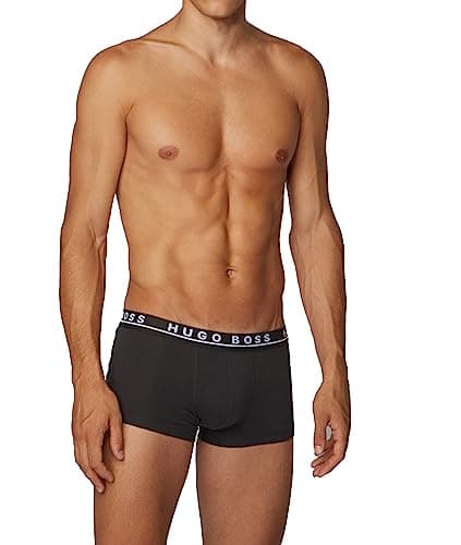 Image of BOSS Hugo mens 3 pack Black White Grey boxer briefs trunks underwear set 50492287 Boxer Brief 3P CO/EL (as8, alpha, x_l, regular, regular)