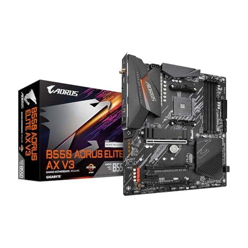 Image of GIGABYTE B550 AORUS ELITE AX V3 AM4 AMD B550 ATX Motherboard with Dual M.2, SATA 6Gb/s, USB 3.2 Gen 2, Wi-Fi 6, 1GbE LAN, PCIe 4.0