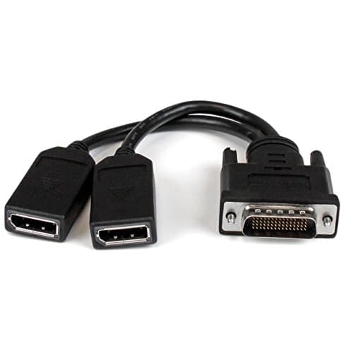 Image of StarTech.com DMS-59 to DisplayPort - 8in - DMS 59 to 2x DP - Y Cable - DMS-59 Adapter - DisplayPort Splitter Cable - LFH Cable (DMSDPDP1)