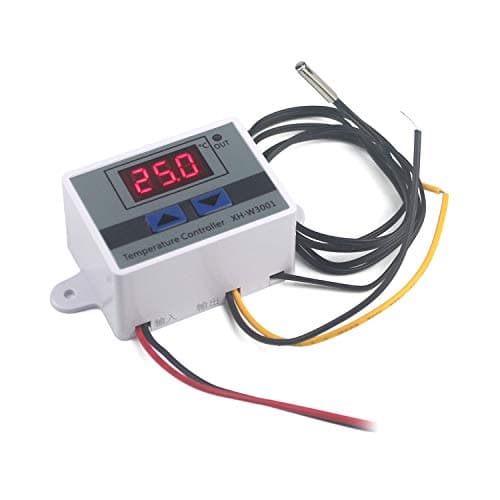 Image of Taikuwu Digital LED Temperature Controller Module, XH-W3001 Thermostat Switch with Waterproof Probe, Programmable Heating Cooling Thermostat (12V 10A 120W)