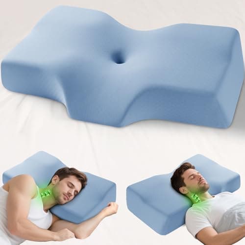 Image of Hydomi Cervical Memory Foam Pillow for Neck and Shoulder Pain - Adjustable Orthopedic Pillow with Hollow Design - Bed Bolster Pillow with Cooling Washable Cover for Side, Back & Stomach Sleepers