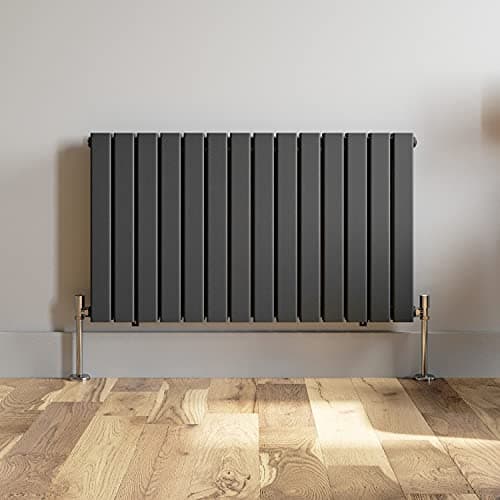 Image of DuraTherm 600 x 1064mm Anthracite Grey Horizontal Designer Radiator Double Column Flat Panel Modern Central Heating Panels Bathroom Radiators