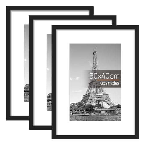 Image of upsimples 3 Pack 30x40 Black Picture Frame, Wall Hanging Photo Frame