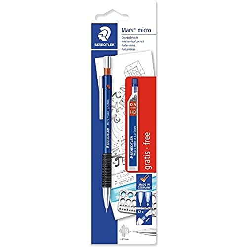 Image of STAEDTLER 7755ABK25D Mars Micro Mechanical Pencil, 0.5mm (Blistercard of 1 + 12 HB Lead Refills)