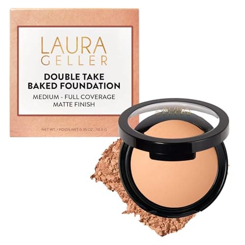 Image of LAURA GELLER Baked Double Take Powder Foundation - Light - Buildable Medium to Full Coverage - Matte Finish