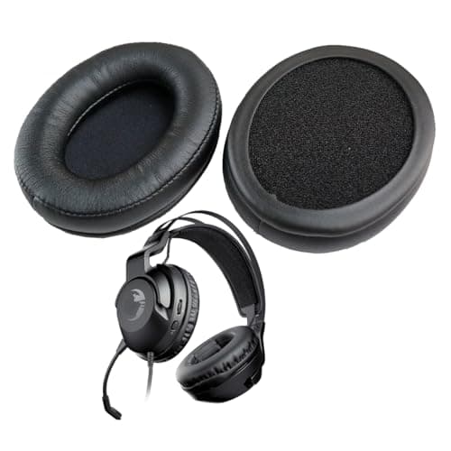Image of V-MOTA Replacement Ear Cushions for Roccat ELO X, ELO 7.1 Air, ELO 7.1 USB, Khan Pro, Khan Aimo 7.1 Gaming Headset (Leather Black, Thick 20mm)