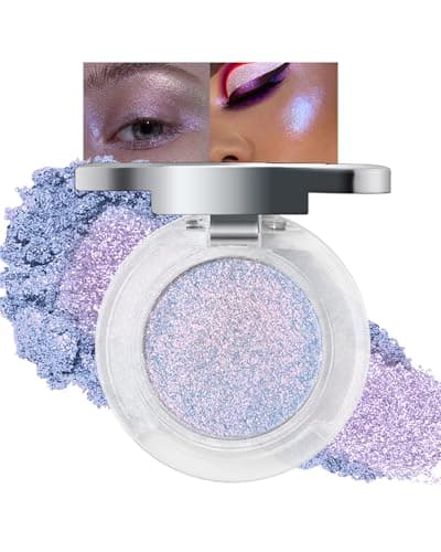 Image of Glitter Shimmer Single Eyeshadow Palette, Sparkle Purple Chameleon Cream Eye Shadow, Waterproof Long Lasting Highly Pigmented Sparkly Duochrome Eyeshadow Makeup Highlighter Festival Gifts for Women#03