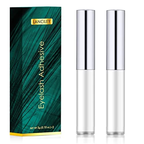 Image of Lanciley Eyelash Glue 2 Pcs Super Strong Hold Clear False Eyelash Glue with Brush Applicator Eyelash Adhensive Glue for Strip Lash Cluster Lashes Waterproof Lash Glue Fast Drying