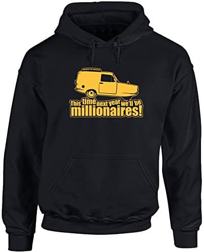 Image of Hippowarehouse This time next year we'll be millionaires! unisex Hoodie hooded top (Specific size guide in description) Black
