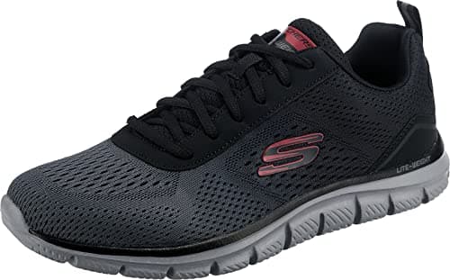 Image of Skechers Men's Track Ripkent Sneaker, Black Mesh/Charcoal Trim, 7 UK