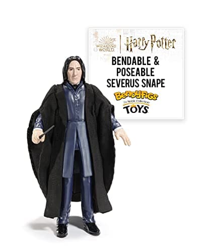 Image of BendyFigs The Noble Collection Harry Potter - Severus Snape - Noble Toys 16cm Bendable Posable Collectible Doll Figure With Stand and Mini Accessory
