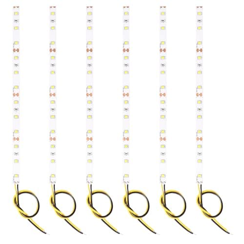 Image of Lyeteung 6 PCS 200mm 12V - 18V Pre Wired Strip, 2835 SMD LED Model Railway LED Lighting, Yellow