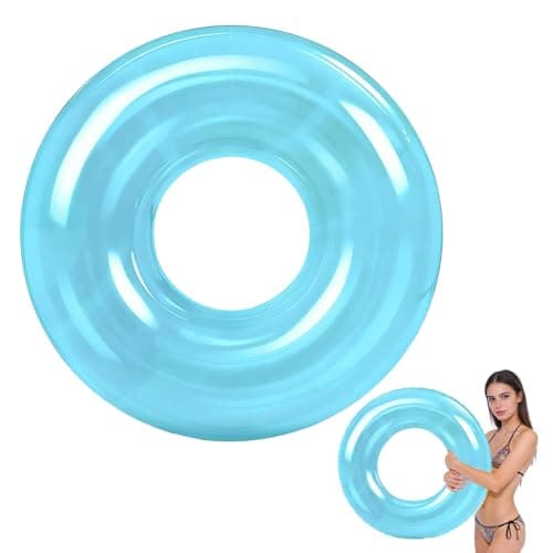 Image of Blue Swimming Ring Inflatable Rubber Rings for Kids Adults,90cm Inflatable Pool Ring Floaties Swim Rings Water Float Inflatables Pool Float for Boys Girls Teenager Men Women Beach Summer Water Party