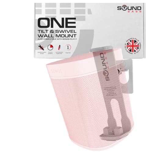 Image of Sound bass One Wall Mount Bracket, White, Single, Tilt & Swivel, Compatible with Sonos ONE, Gen 2, ONESL & Play:1
