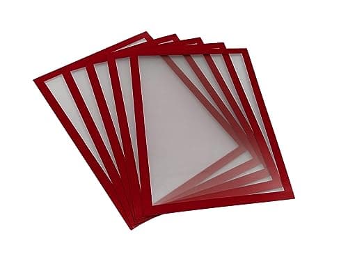 Image of Shadow Foam Magnetic Document Holder | Pack of 5 | Internal Signage Frame | A5, A4, A3 Sizes (Red, A5)
