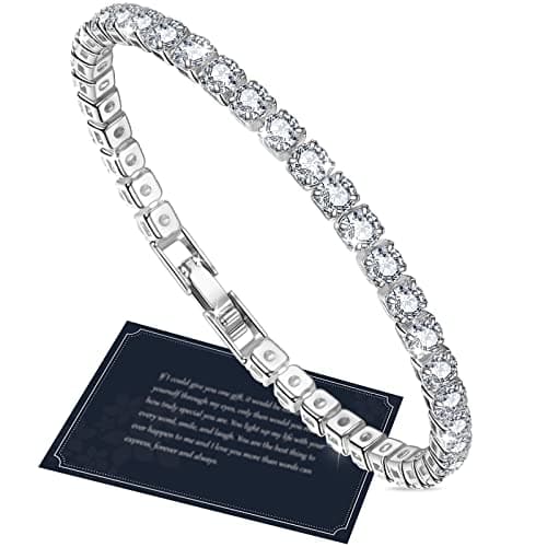 Image of J.Fée 4MM Crystal Tennis Bracelet for Women - Silver-plated in Silver, Gold, Rose Gold - 6.5/6.9/7.3/7.7 in - Birthday Gifts for Her