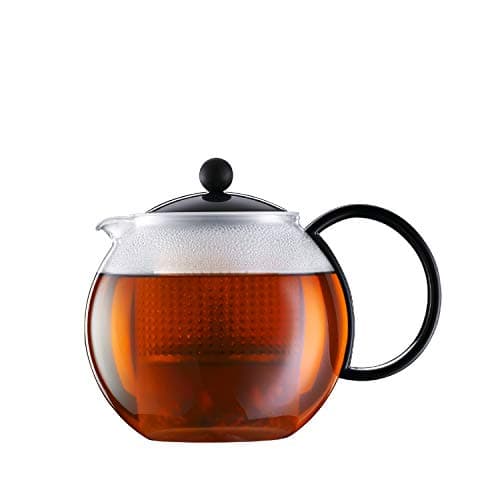 Image of BODUM 1844-01 ASSAM Tea Maker (Plastic Strainer, Plastic Lid, 1.0 L/34 oz) - Black