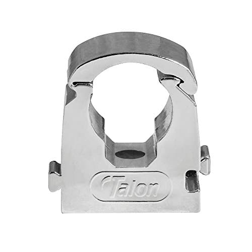 Image of Talon - 15mm Single Hinged Pipe Clip x10 - Chrome - 360° Fixing for Pipework - UV Stabilized - Up to 85°C - Safe for Use On Plumbing, Gas and Air Conditioning Pipe