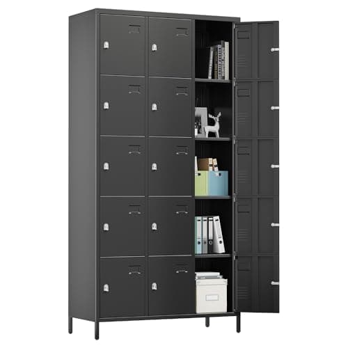 Image of Aptliton 15 Doors Metal Lockers for Employees, 72 Inch Tall school lockers Metal Office Storage Cabinet, Steel Storage Locker Cabinet for Home, Office, Gym, School, Garage