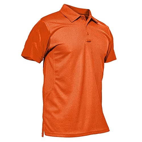 Image of KEFITEVD Short Sleeve Polo Shirts for Men Moisture Wicking Tee Shirts Summer Quick Dry Top,Orange,M