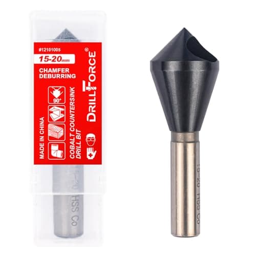 Image of VALYRIANTOOL Cobalt Single End Countersink Drill Bits Set, TiAlN Coated 90 Degree Heavy Duty M35 Countersink Chamfer Tool for Metal, Stainless Steel, Copper, Wood, Fiberboard, 15-20MM