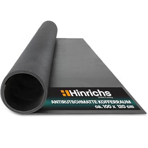 Image of Hinrichs Anti-Slip Car Mat 120 x 100 cm - Trunk Mat Can Be Cut to Size - Multipurpose Rubber Mat for Dirt Trapping & Drawers - Non-Slip Base for Dog Box