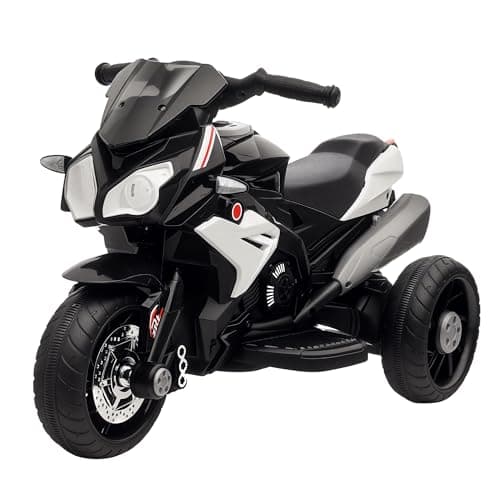 Image of HOMCOM Kids 6V Electric Ride On Motorcycle Electric Motorbike w/Lights Music Horn 3 Wheel Outdoor Play Toy for 3-5 Years Black